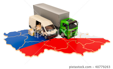 Shipping and Delivery in Czech Republic concept, Shipping and Delivery in Czech Republic concept, 48779263