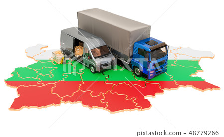 Shipping and Delivery in Bulgaria concept, 3D Shipping and Delivery in Bulgaria concept, 3D 48779266