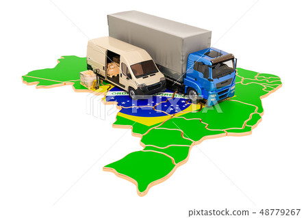 Shipping and Delivery in Brazil concept, 3D Shipping and Delivery in Brazil concept, 3D 48779267