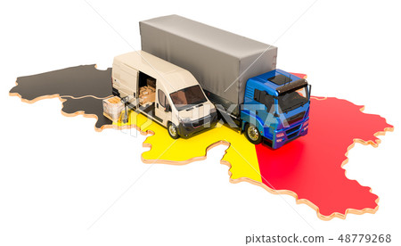 Shipping and Delivery in Belgium concept, 3D Shipping and Delivery in Belgium concept, 3D 48779268