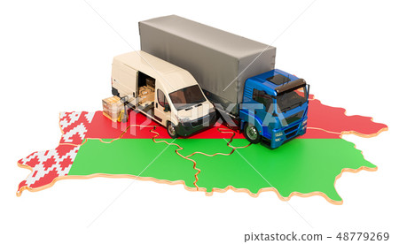 Shipping and Delivery in Belarus concept, 3D Shipping and Delivery in Belarus concept, 3D 48779269