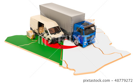 Shipping and Delivery in Algeria concept, 3D Shipping and Delivery in Algeria concept, 3D 48779272