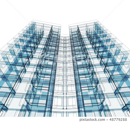 Abstract building concept. 3d rendering 48779288