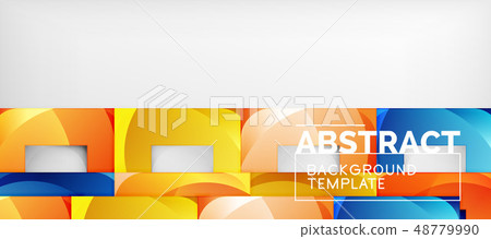 Abstract geometric background. Glossy square shapes composition on grey, minimalistic style template 48779990