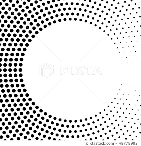 Abstract ring of black dots. Halftone effect with gradient. Modern design vector background 48779992