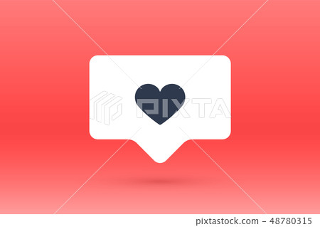 Notifications icon Like, speech bubble. Like icon with heart 48780315