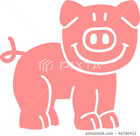 Funny cartoon pig 48780412