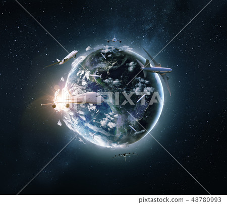 Concept of global World airplane travel Concept of global World airplane travel 48780993