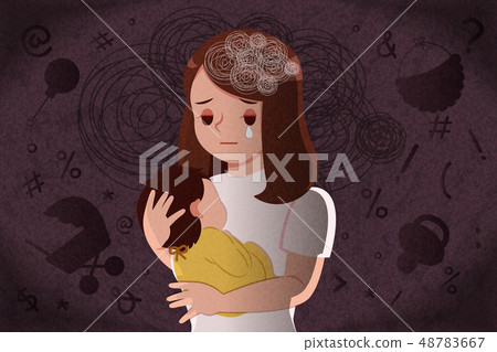 postpartum depression concept 48783667