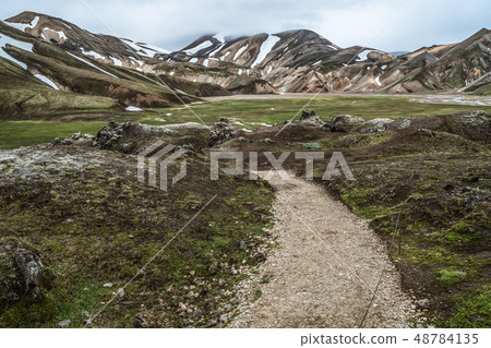 Road to Landmanalaugar on highlands of Iceland. 48784135