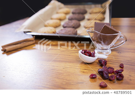 Homemade pastry for Bakery concept, baking in the kitchen and ingredients for baking- eggs,flour,sugar,butter and milk. 171 48789501