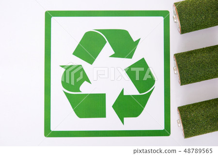Recycling concept, Garbage for recycling with recycling symbol. Environmental protection concept photo. 088 48789565