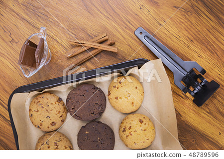 Homemade pastry for Bakery concept, baking in the kitchen and ingredients for baking- eggs,flour,sugar,butter and milk. 169 48789596