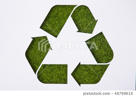 Recycling concept, Garbage for recycling with recycling symbol. Environmental protection concept photo. 073 48789618