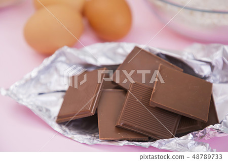 Homemade pastry for Bakery concept, baking in the kitchen and ingredients for baking- eggs,flour,sugar,butter and milk. 074 48789733