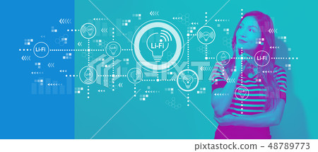 LiFi theme with young businesswoman 48789773