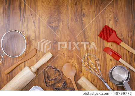 Homemade pastry for Bakery concept, baking in the kitchen and ingredients for baking- eggs,flour,sugar,butter and milk. 018 48789775