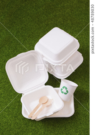 Recycling concept, Garbage for recycling with recycling symbol. Environmental protection concept photo. 107 48789830