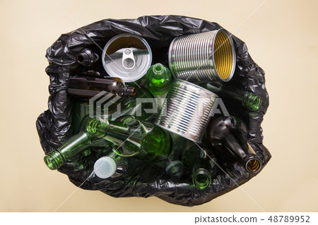 Recycling concept, Garbage for recycling with recycling symbol. Environmental protection concept photo. 007 48789952