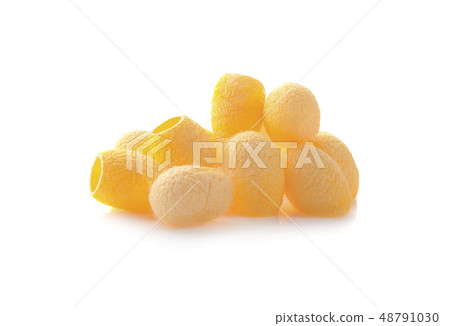yellow thai silkworm cocoons pile isolated on yellow thai silkworm cocoons pile isolated on 48791030