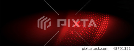 Glowing abstract wave on dark, shiny motion, Christmas and New Year magic space light. Techno Glowing abstract wave on dark, shiny motion, Christmas and New Year magic space light. Techno 48791331