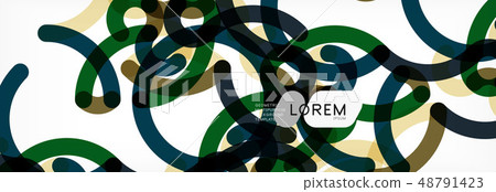 Curly wave lines abstract background design, transparent color lines on gray 48791423