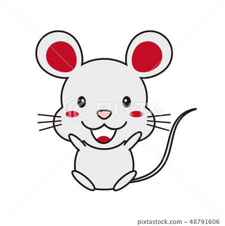 A mouse sitting and sitting A mouse sitting and sitting 48791606