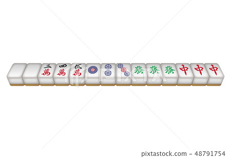 Mahjong tile three-dimensional small three Mahjong tile three-dimensional small three 48791754