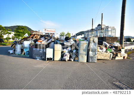 West Japan heavy rain disaster waste 48792213