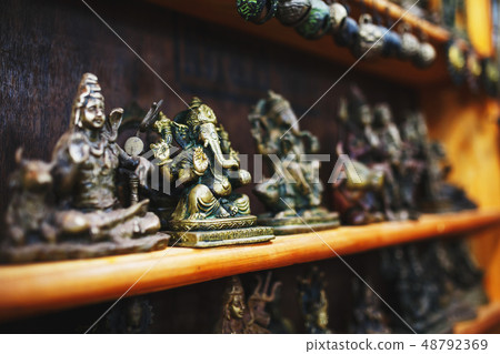 Souvenirs of Indian gods for tourists at the Souvenirs of Indian gods for tourists at the 48792369