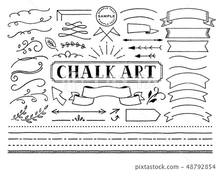 粉筆藝術框架和線條 粉筆藝術框架和線條 48792854