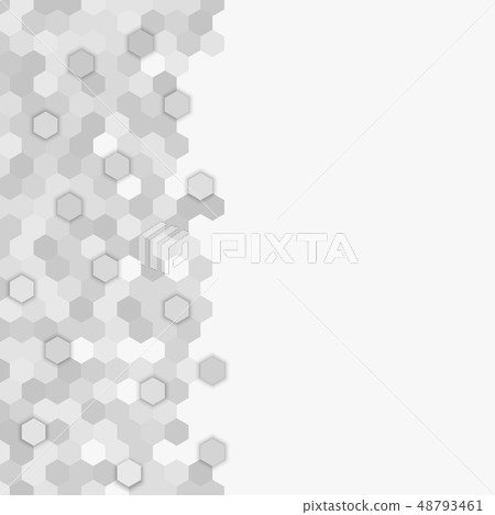 The grey random hexagon mosaic, tiles background. The grey random hexagon mosaic, tiles background. 48793461