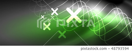 Glowing neon abstract lines, techno futuristic template Glowing neon abstract lines, techno futuristic template 48793594