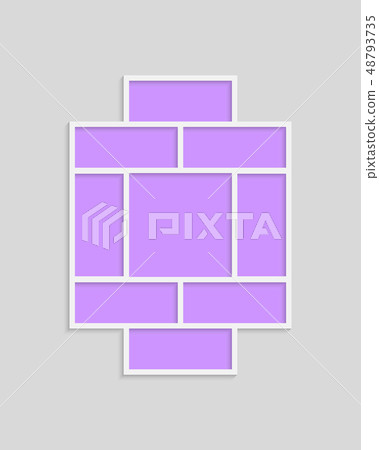 Vector collage nine frames, photos or parts. 48793735