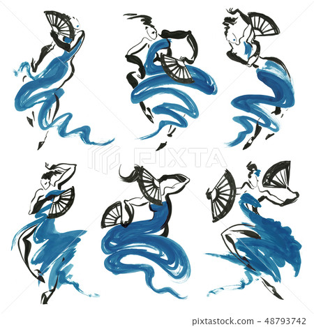 Flamenco. Beautiful Dancing Woman 48793742
