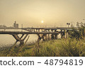 Hangang River Park evening landscape Seoul Korea 48794819