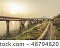 Hangang River Park evening landscape Seoul Korea 48794820