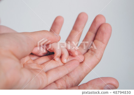hand's of newborn baby close up on hand's of newborn baby close up on 48794830
