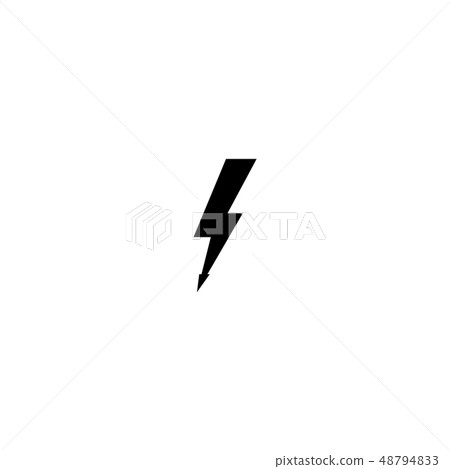 Simple black thunder icon. Thunderbolt and flash Simple black thunder icon. Thunderbolt and flash 48794833