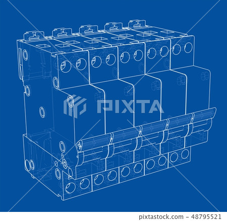 Automatic circuit breaker concept. Vector 48795521