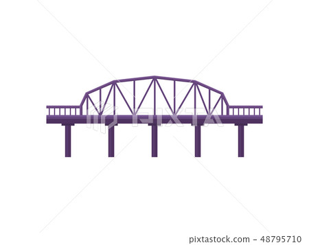 Purple bridge on white background. Vector illustration. Purple bridge on white background. Vector illustration. 48795710
