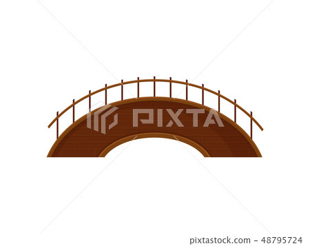 Wooden bridge on white background. Vector illustration. Wooden bridge on white background. Vector illustration. 48795724