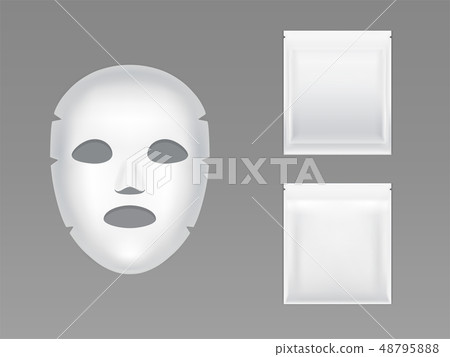 Moisturizing sheet face mask realistic vector 48795888