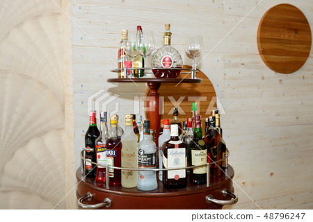 The lounge area with alcohol drinks The lounge area with alcohol drinks 48796247
