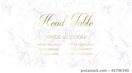 Head Table Bride and groom template. Gray marble 48796390
