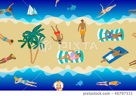 Hello Summer seamless pattern. Hello Summer seamless pattern. 48797331