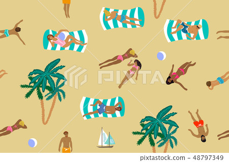 Hello Summer seamless pattern. 48797349