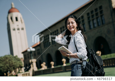 Asian female college student study abroad 48798317