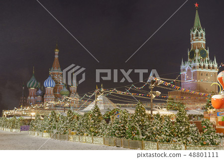 Moscow Red square decoration during winter. 48801111