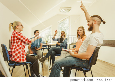 Group of people students working together 48801358
